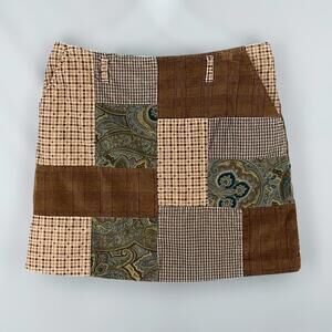 Y2K New York & Co Patchwork Corduroy Mini Skirt Size 10